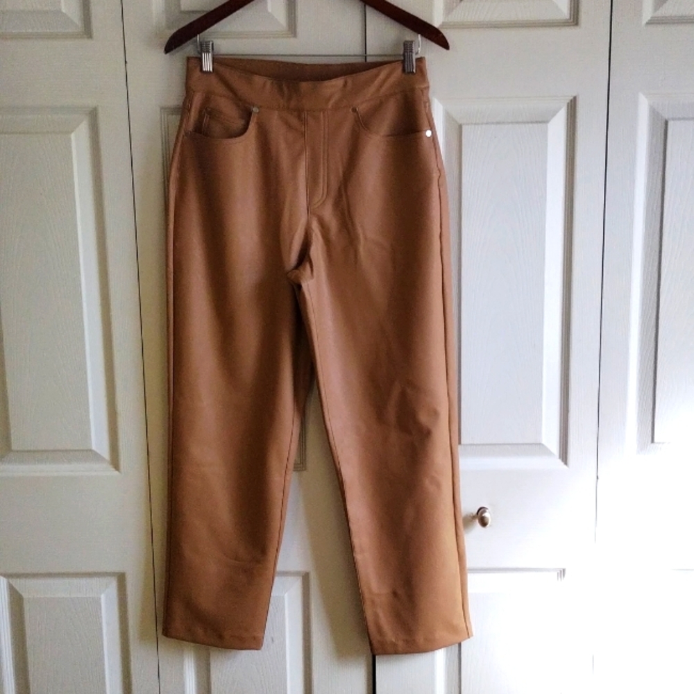 Spanx Faux Leather Straight Pants Size Medium